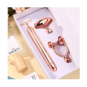 3-IN-1 Jade Roller Guasha Set with Face Lift Feature Customized Color & Logo for Commercial & Home Use