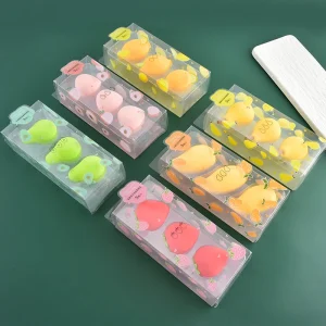 3 Packs Fruit Makeup Sponge Set Soft Latex Free Beauty Sponge Blender Face Cosmetic Sponge for Make up
