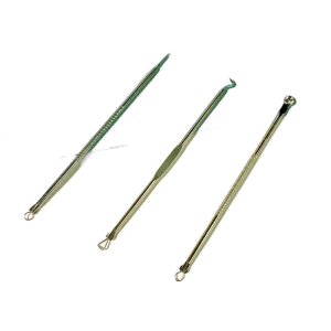 3 Pcs Stainless Steel Acne Extractor Removing Tool Face Skin Care Blackhead Blemish Pimple Remover Comedone Extract Ance Needle