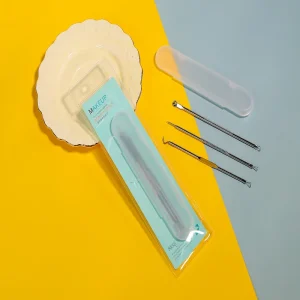 3 Pcs Stainless Steel Portable Blackhead Extractor Pimple Removal Tools Set Acne Needle