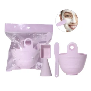 3 in 1 Diy Silicone Facial Mask Bowl Kit Care Beauty Tools Diy Facemask Mixing Tool Kit Mask Bowl Brush Set With Spoon