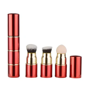 3 in 1 Makeup Brush Set with Synthetic Hair and Plastic Handle 4 Piece Set for Eyebrow Concealer & Foundation