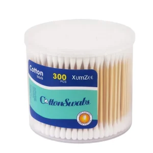300ct Cotton Swabs with Strong Bamboo Sticks 100% Pure Natural Biodegradable Cotton Buds