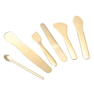 304 Gold Rose Gold Stainless Steel Scoop Facial Small Makeup Spoon Mini Face Cream Laser logo Cosmetic Spatula