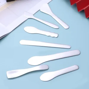 304 Stainless Steel Custom Logo Metal Cosmetic Spoon Spatula Small Eye Cream Roller Applicator Facial Makeup Spoon