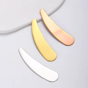 304 Stainless Steel Moon Shape Metal Cosmetic Spoon Spatula Small Eye Cream Roller Applicator Facial Makeup Spoon