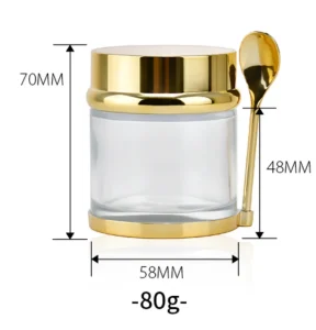 30g 50g 80g 100g Clear Eye Cream Face Cream Lotion Glass Cream Jar with Spoon