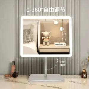 360° Rotating LED Makeup Mirror Touch Control Dimmable Tabletop Vanity Mirror for Beauty Salon Gift Bulk Orders