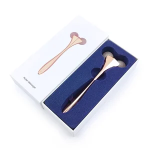3D V Shape Natural Stone Head Neck Spa Massager Jade Facial Massage Roller and Guasha Set Green Rose Jade Roller