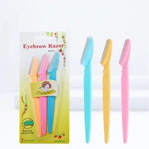 3Pcs Set Portable Eyebrow Razor Men Face Hair Remover Multipurpose Manual Eyebrow Trimmer With Cover
