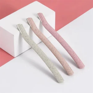 3pcs Biodegradable Sustainable Wheat Straw Facial Razors Eyebrow Razor Shaving Tool Eyebrow Trimmer for Men Personal Care