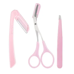 3pcs Eyebrow Trimmer Set Stainless Steel Makeup Tool Set for Eyebrow