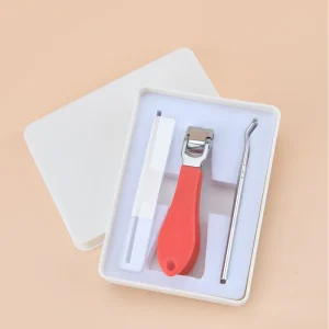 3pcs Nail Clippers Set Stainless Steel Nail Cutter Set Manicure Trimmer Kit Scissors Makeup Beauty Tool with Plastic Case
