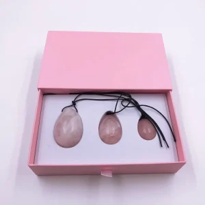 3pcs Natural Rose Quartz Yoni Egg Gemstone Healing Jade Roller for Massage Premium Quality Healing Tool