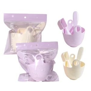 3pcs Silicone Mask Bowl Set SY445 Easy Clean Silicone Mask Bowl with Plastic Spoon Spatula