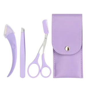 3pcs Stainless Steel Luxury Eyebrow Trimmer Razor Kit Eyebrow Scissors Eye Brow Comb Eyelash Tweezers Eye Brow Shaper Water