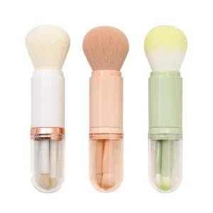 4 Pcs Travel Makeup Brush Set Soft Bristles Foundation Blush Eye Shadow Blending Cosmetic Brushes for Daily Professional Use