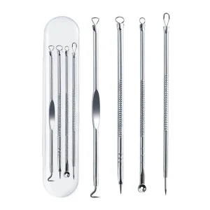 4 Pcs set Stainless Steel Acne Blackhead Removal Needles Facial Skin Care Cleaning Acne Spot Tool
