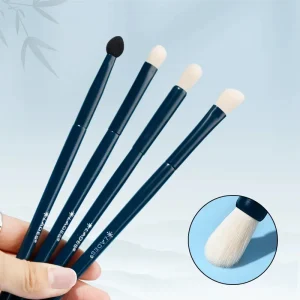 4-Piece Soft Synthetic Hair Bamboo Handle Eye & Eyebrow Makeup Brush Set