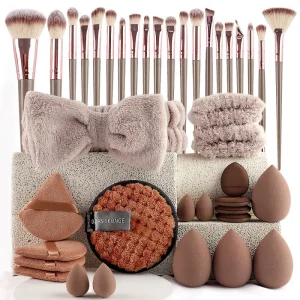 40 Pcs ultra Soft Non Absorbing Powder Puff Beauty Sponge Makeup Brush Set