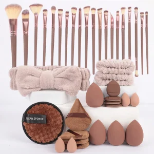40 Pieces Wooden Handle Makeup Brush Set