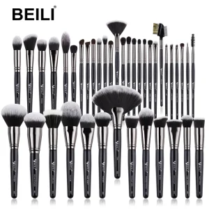 40pcs Vegan Makeup Brushes Large Makeup Powder Brush Set with Make-up Bucket