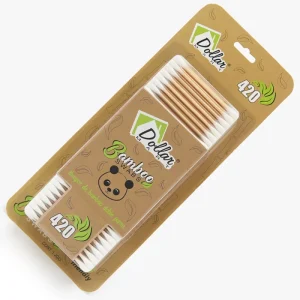 420Pcs Pack Reusable Eco Friendly Bamboo Cotton Swabs Degradable Cleaning Two Head Wooden Cotton Buds