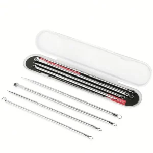 4PCS Acne Blackhead Comedone Black Spot Pimple Blemish Remover Skin Care Women Beauty Acne Treatment Pore Cleanser Needle Hook