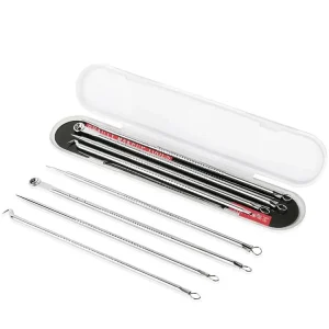 4PCS Acne Blackhead Comedone Black Spot Pimple Blemish Remover Skin Care Women Beauty Acne Treatment Pore Cleanser Needle Hook