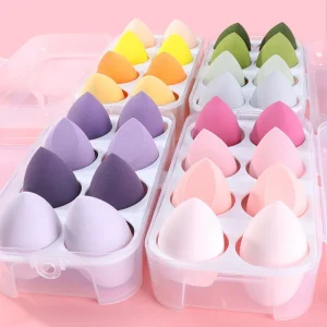4PCS Box Beauty Sponges Set With Egg Box Beauty Facial Foundation Blending Makeup Sponge Set