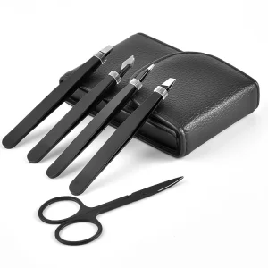 4pcs Anti Static Precise Portable Eyebrow Shaping Kit Stainless Steel Tweezers Set Scissors False Eyelash Double Eyelid Tools