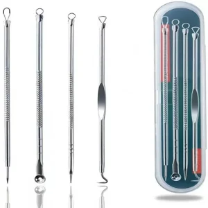 4pcs Blackhead Pimple Extractor Kit Facial Comedone Removal Tools