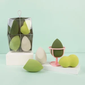4pcs Makeup Sponge Set Soft Beauty Fiber Sponge Makeup Sponge Packaging