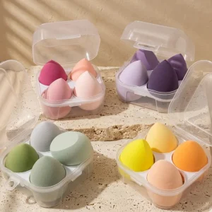 4pcs Wet Dry Use Teardrop Beveled Set Boxed Beauty Tools Non-latex Blender Makeup Sponge