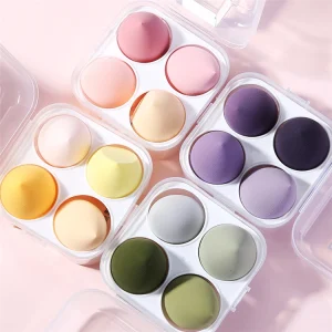 4pcs box Beauty Sponge Set Mixed Color Shape Makeup Sponges Blender Latex Free Custom Makeup Sponge Case PDD005