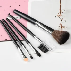 5 PCS Makeup Brush Set Powder Brush Black Handle Brush for Gift