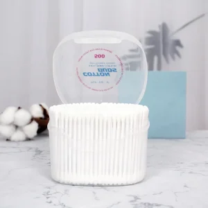500PCS Eco Friendly Cosmetic OEM Plastic Stick Cotton Bud in Round Can