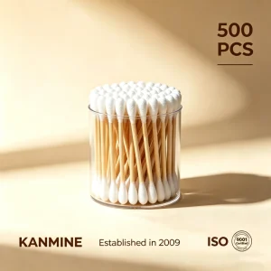500pcs Cotton Swab Bamboo Stick Disposable Cotton Bud for Wound Care Cosmetic High Absorbent CE ISO Certified