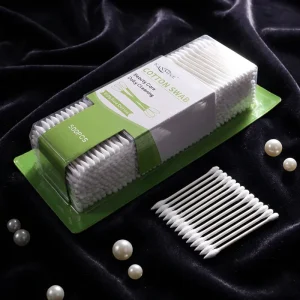 500pcs Cotton Swabs with Paper Sticks Cotton Bud Suction Card Packaging