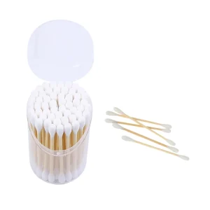 50Pcs Cotton Bud Bamboo Stick Cotton Swabs Cotton Nose Buds Qtips Two Head Cotton Customize Logo