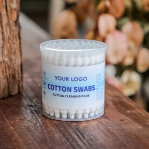 55psc Suitable for Maternal and Child Care Paper Stick Double Headed 7.5cm Cotton Ear Buds