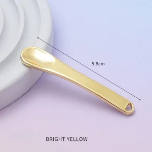 58mm Silver and Golden Small Scoop Facial Spoon Beauty Accessories for Mixing Face Cream Powder Mask Premium Metal Tool