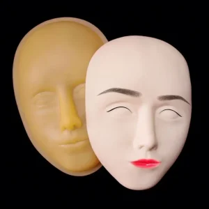 5D Silicone Full Face Practice Skin Head Silicone Pad Mannequin Tattoo Training Tools Permanent Makeup Microblading Lip Eyebrows