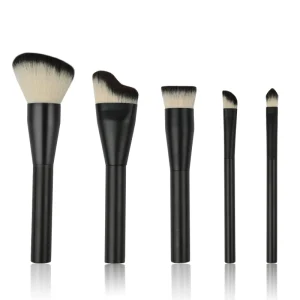 5PCS Face & Eyes Makeup Brush Set with Concealer/Eyeliner/Mascara Soft Synthetic Hair Beauty Tools