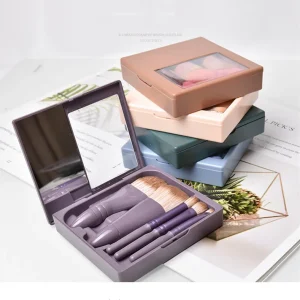 5Pcs Fluffy Travel Makeup Brush Set Portable Women Lightweight Mini Eyeshadow Brush Loose Soft Cosmetic Brushes Kit With Mirror