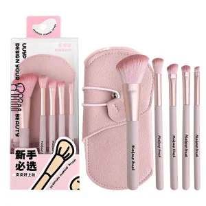 5pcs Makeup Brush Set Comfortable Handle Portable Bags Foundation for Eye Face Lips Synthetic Hair Brushes Concealer