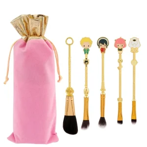 5pcs Makeup Brushes Set Metal Handle Anime Peripheral Family Tools for Foundation Eye Shadow Opp Bag Packaging Face
