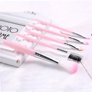 5pcs set Professional Pink Makeup Brushes Set Smudge Eyeshadow Eyeliner Eyebrow Brush Lip Make up Brush Kit