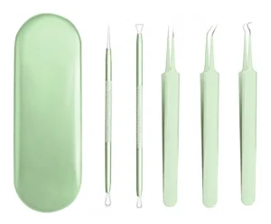 5pcs set Rose Gold Professional Blackhead Removal Kit Comedone Extractor Kit Acne Removal Kit