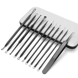 6 11 in 1 Acne Needle Set Women’s Acne Tools Beauty Salon Special Ultra Sharp Cell Clamping Mouth Blackhead Tweezers